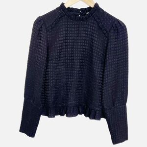 The Korner High Neck windowpane blouse XS